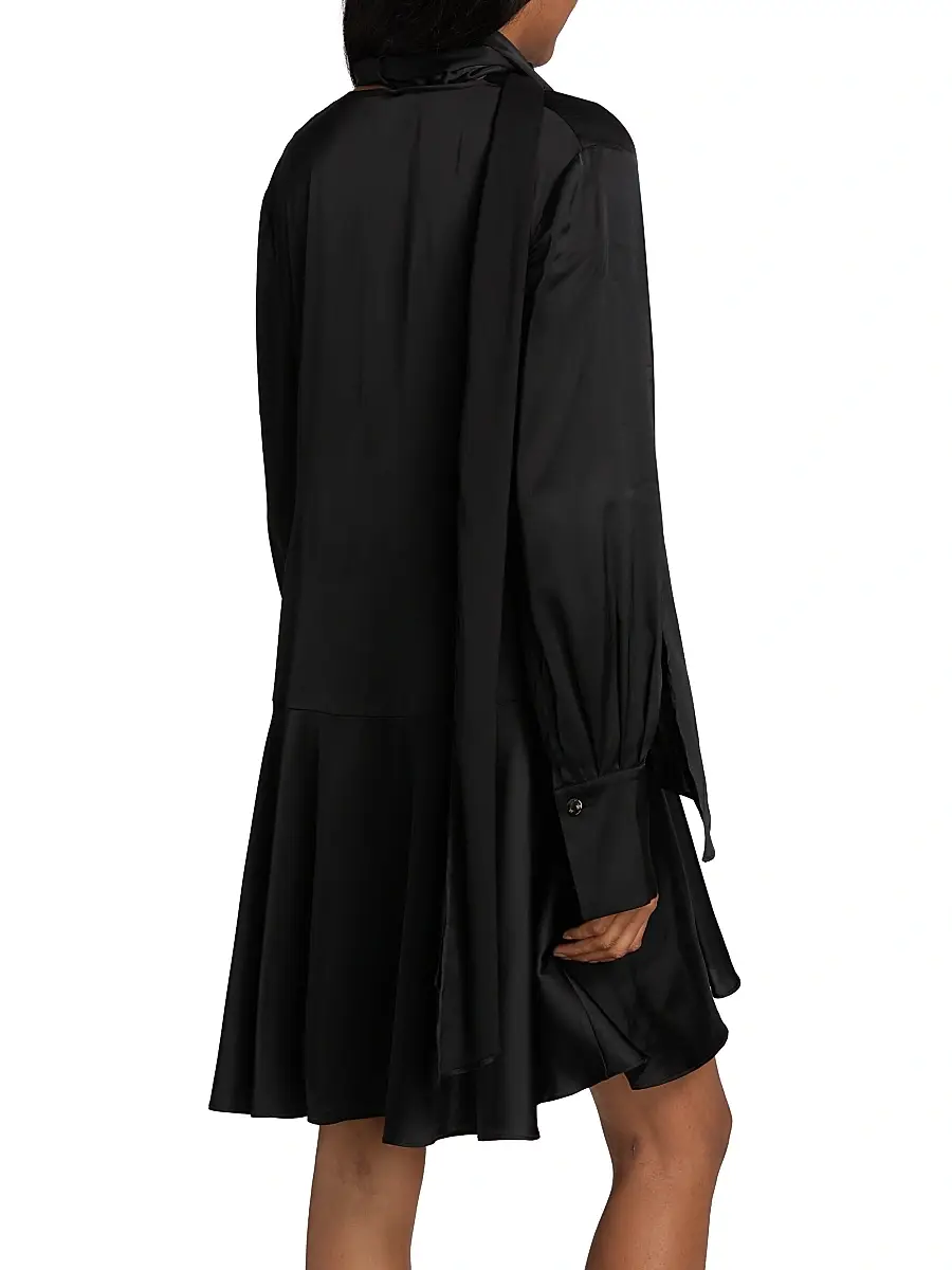 Ganni Women's Stretch-Satin Cowlneck Midi-Dress | Thumbnail 5 Ganni Women's Stretch-Satin Cowlneck Midi-Dress | Thumbnail 5