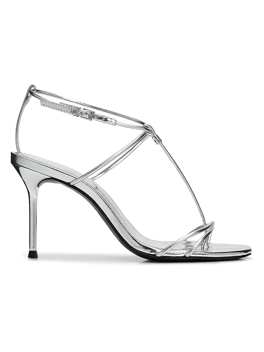 Schutz Women's Jules 90MM Leather Sandals - Prata | Image 1 Schutz Women's Jules 90MM Leather Sandals - Prata | Image 1