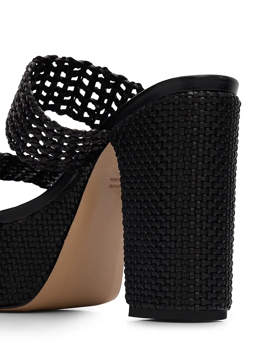 Schutz Women's Aberdeen 100MM Leather & Raffia Platform Sandals | Thumbnail 3 Schutz Women's Aberdeen 100MM Leather & Raffia Platform Sandals | Thumbnail 3