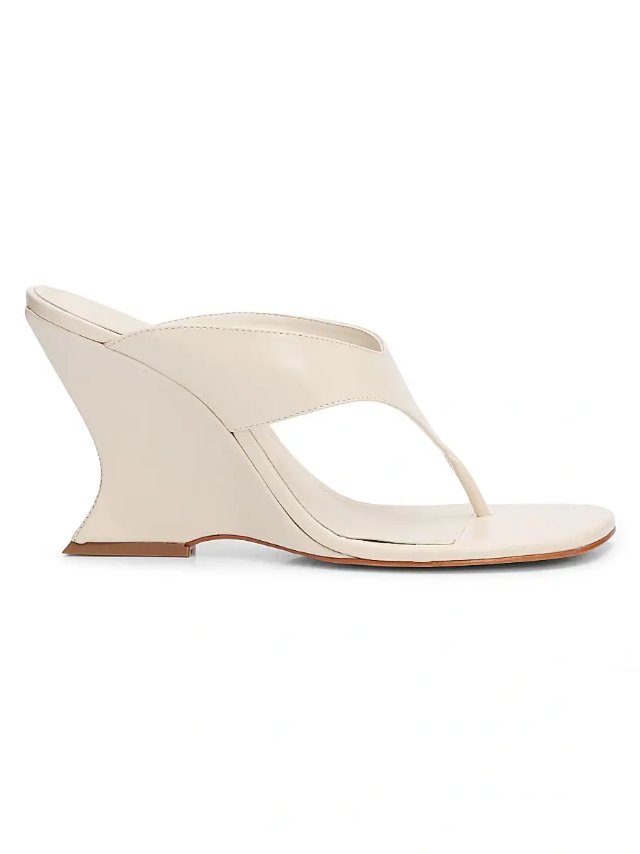 Schutz Women's Maya 90MM Leather Sandals - Sugar White | Image 1 Schutz Women's Maya 90MM Leather Sandals - Sugar White | Image 1