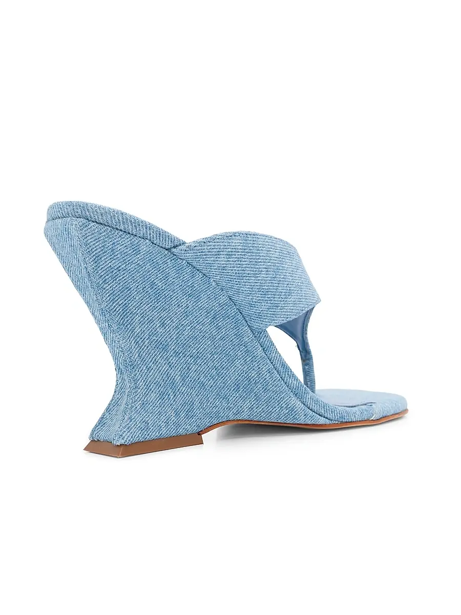 Schutz Women's Maya 90MM Denim Sandals | Thumbnail 3 Schutz Women's Maya 90MM Denim Sandals | Thumbnail 3