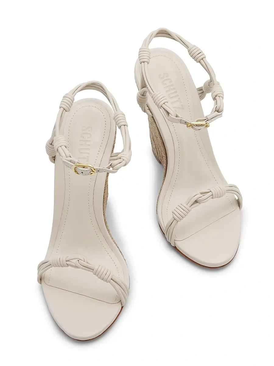 Schutz Women's Nara 100MM Leather Wedge Sandals | Thumbnail 4 Schutz Women's Nara 100MM Leather Wedge Sandals | Thumbnail 4