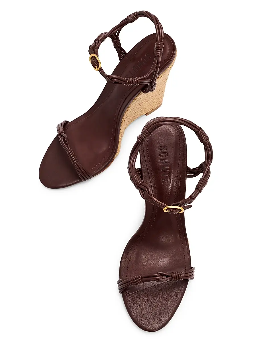 Schutz Women's Nara 110MM Leather Espadrille Wedge Sandal | Thumbnail 4 Schutz Women's Nara 110MM Leather Espadrille Wedge Sandal | Thumbnail 4