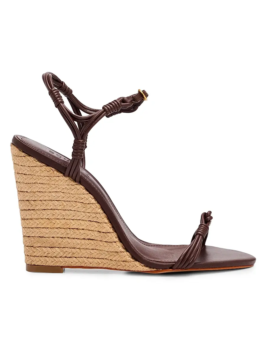 Schutz Women's Nara 110MM Leather Espadrille Wedge Sandal - Root Brown Tonal | Image 1 Schutz Women's Nara 110MM Leather Espadrille Wedge Sandal - Root Brown Tonal | Image 1