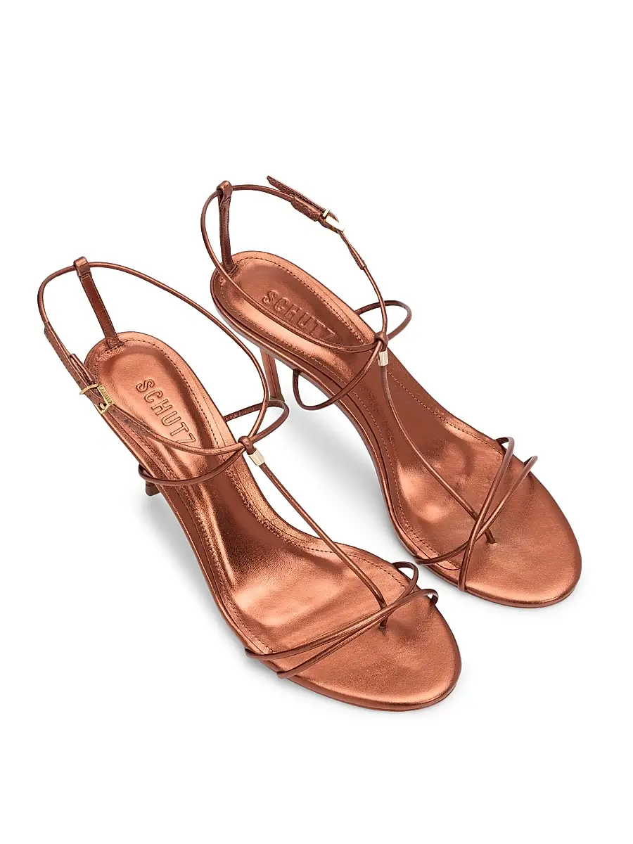 Schutz Women's Jules 90MM Metallic Leather Sandals | Thumbnail 2 Schutz Women's Jules 90MM Metallic Leather Sandals | Thumbnail 2