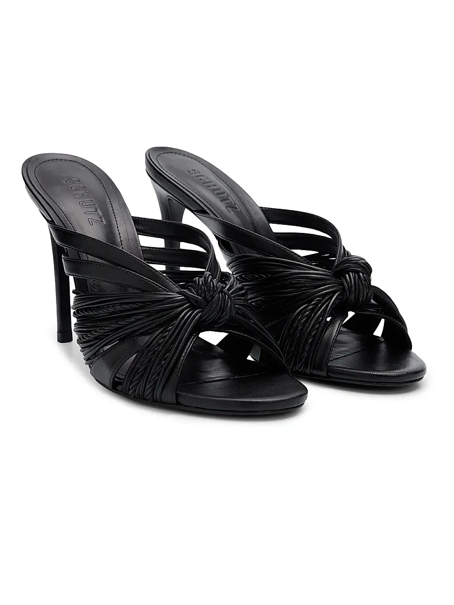 Schutz Women's Gaya 100MM Knotted Leather Sandals | Thumbnail 2 Schutz Women's Gaya 100MM Knotted Leather Sandals | Thumbnail 2
