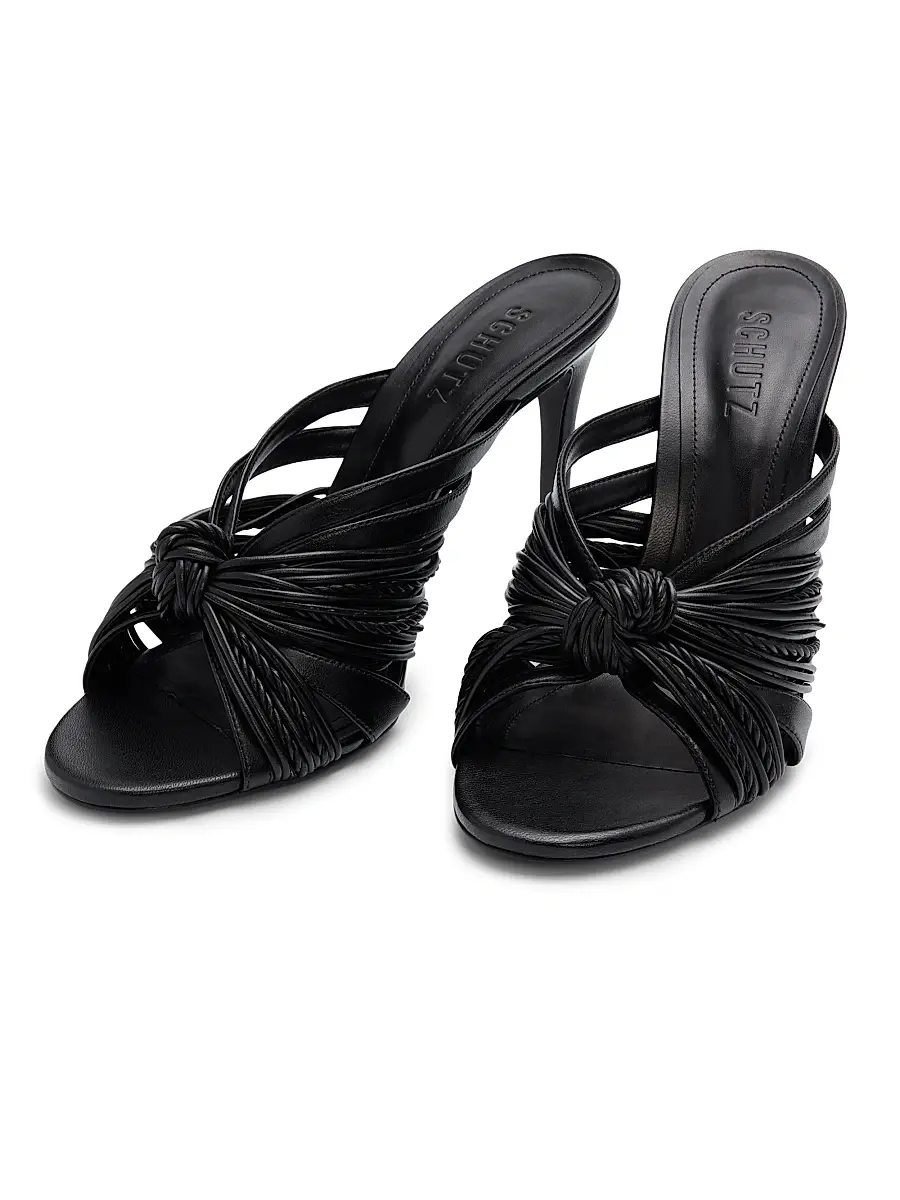 Schutz Women's Gaya 100MM Knotted Leather Sandals | Thumbnail 6 Schutz Women's Gaya 100MM Knotted Leather Sandals | Thumbnail 6