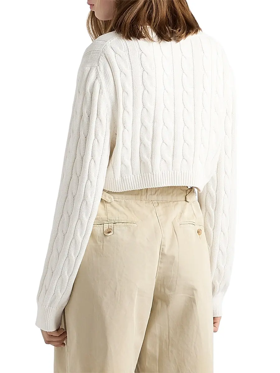 Prada Women's V-Neck Cotton Sweater | Thumbnail 3
