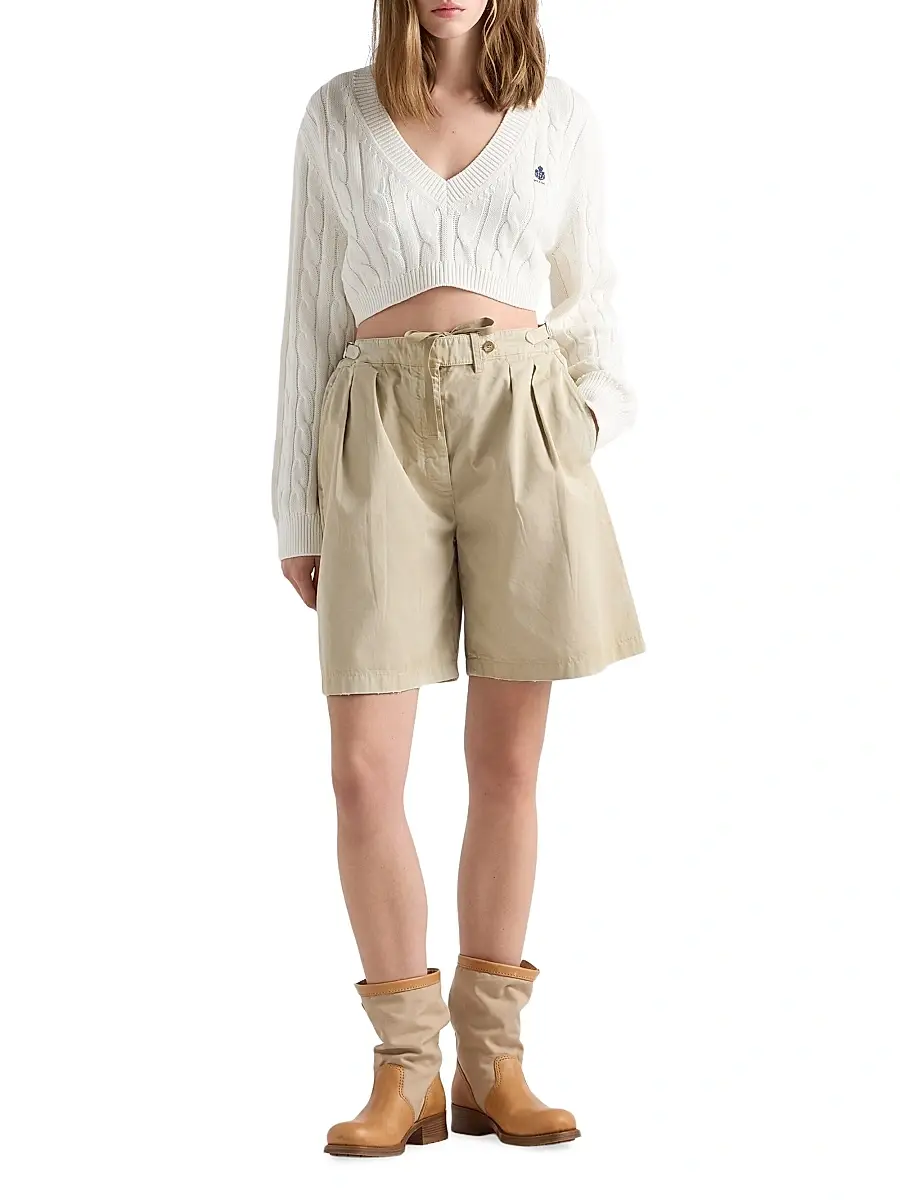 Prada Women's V-Neck Cotton Sweater | Thumbnail 5