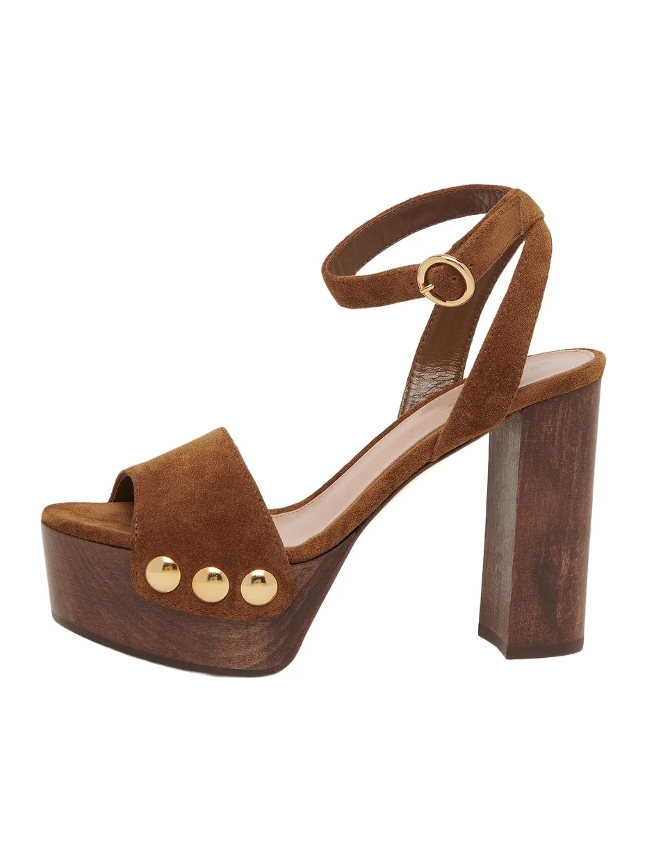Women's 70MM Studded Suede Platform Sandals Women's 70MM Studded Suede Platform Sandals