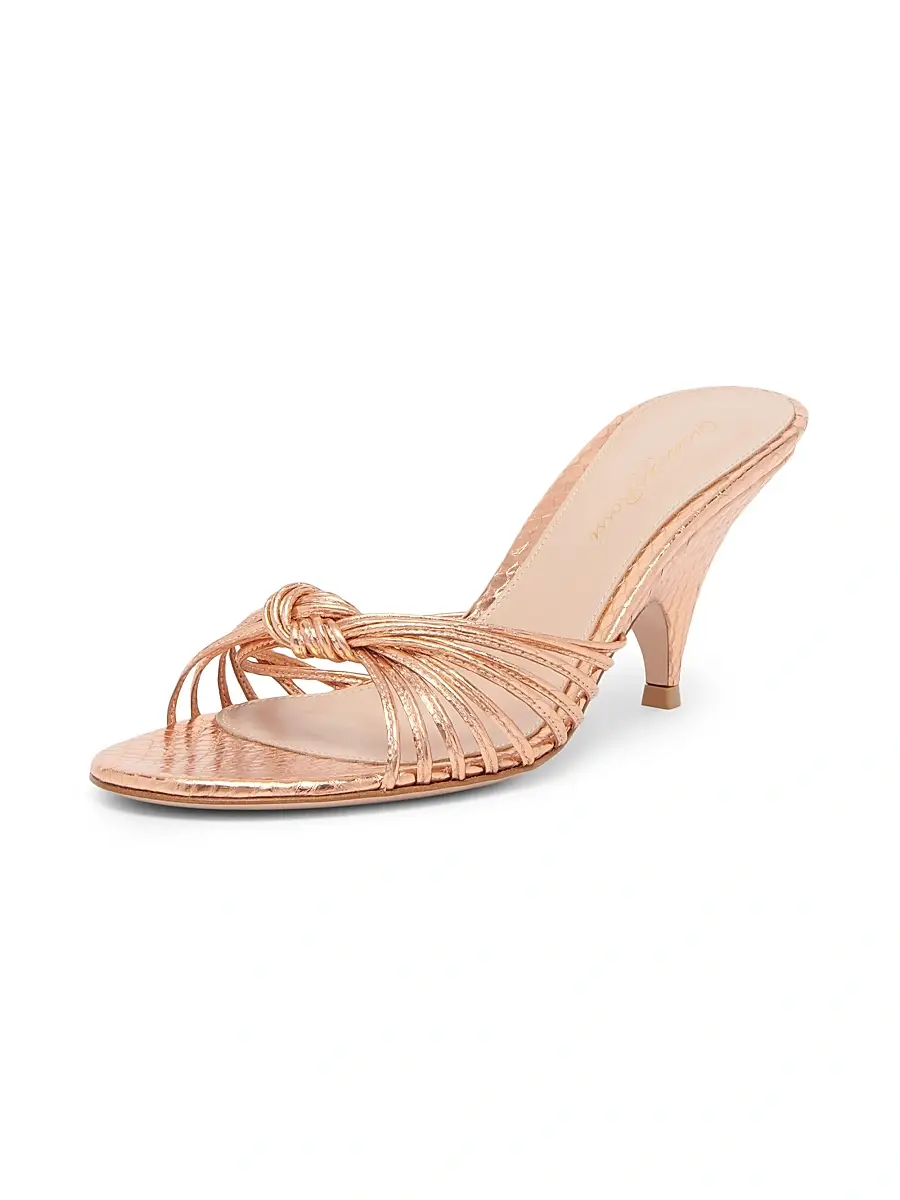 Gianvito Rossi Women's 70MM Knotted Snakeskin-Embossed Leather Sandals | Thumbnail 2 Gianvito Rossi Women's 70MM Knotted Snakeskin-Embossed Leather Sandals | Thumbnail 2