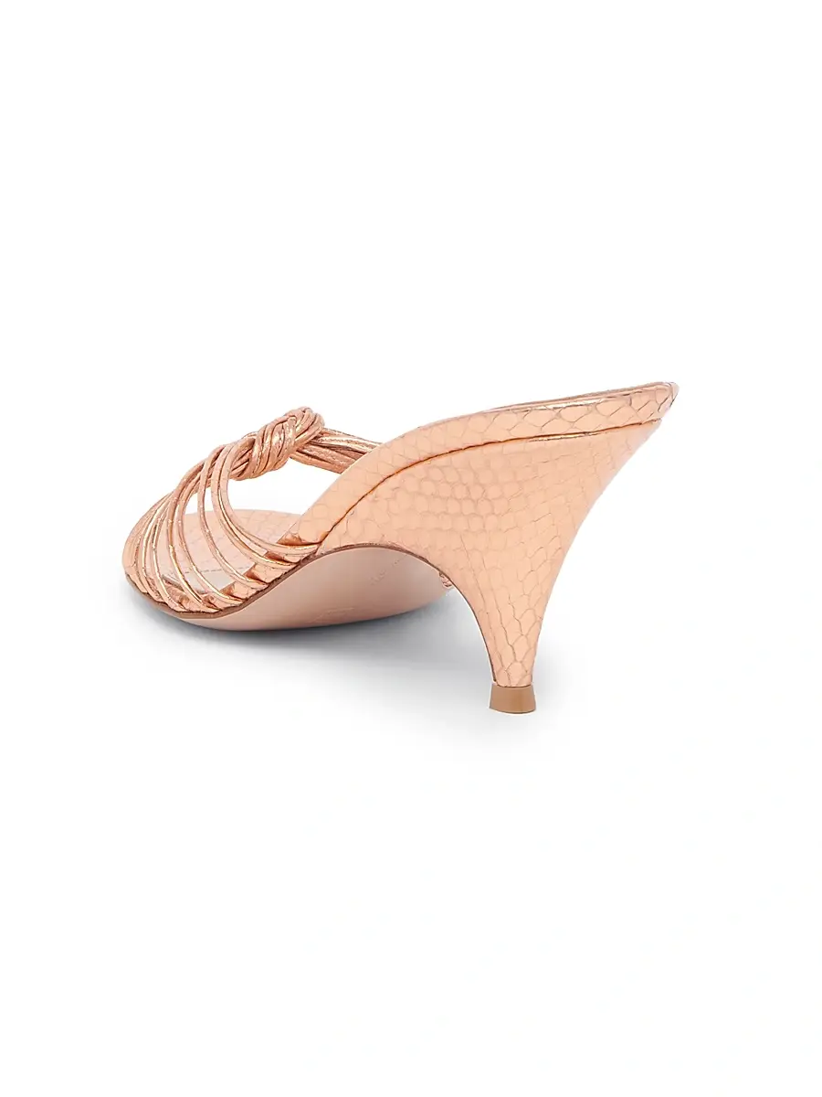 Gianvito Rossi Women's 70MM Knotted Snakeskin-Embossed Leather Sandals | Thumbnail 3 Gianvito Rossi Women's 70MM Knotted Snakeskin-Embossed Leather Sandals | Thumbnail 3
