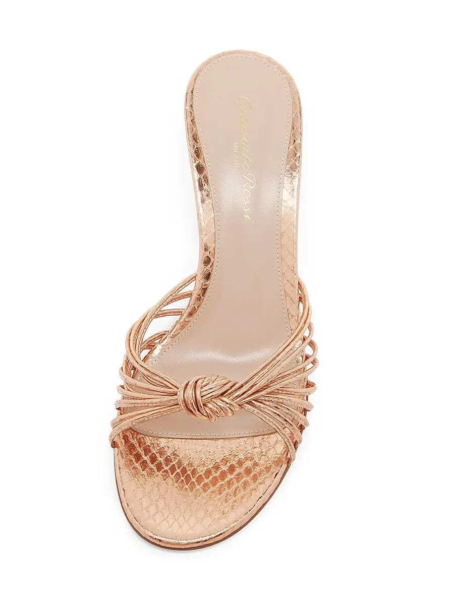 Gianvito Rossi Women's 70MM Knotted Snakeskin-Embossed Leather Sandals | Thumbnail 4 Gianvito Rossi Women's 70MM Knotted Snakeskin-Embossed Leather Sandals | Thumbnail 4