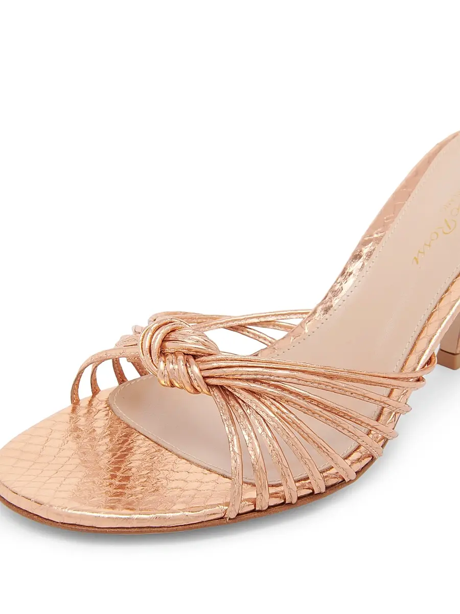 Gianvito Rossi Women's 70MM Knotted Snakeskin-Embossed Leather Sandals | Thumbnail 5 Gianvito Rossi Women's 70MM Knotted Snakeskin-Embossed Leather Sandals | Thumbnail 5