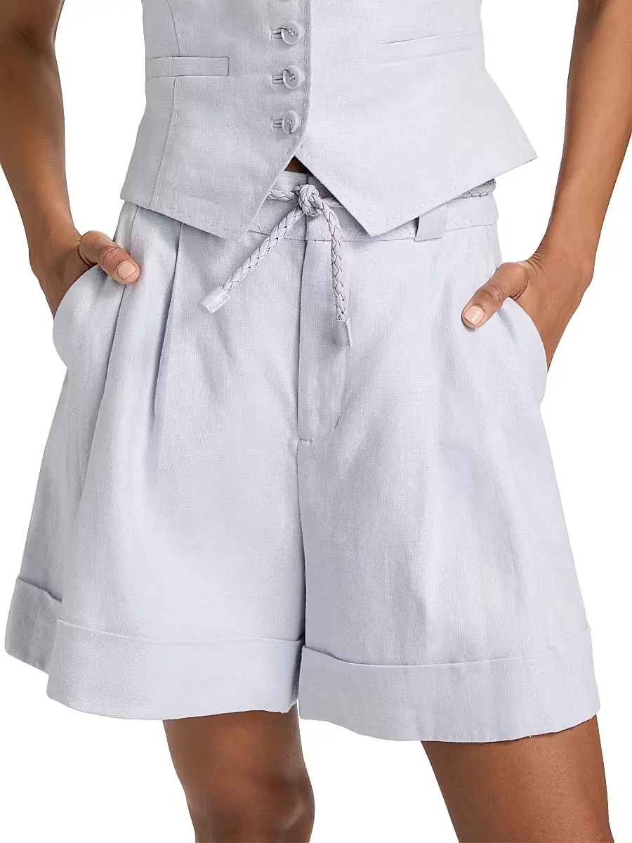 Zimmermann Women's Luna Linen High-Rise Shorts | Thumbnail 3 Zimmermann Women's Luna Linen High-Rise Shorts | Thumbnail 3