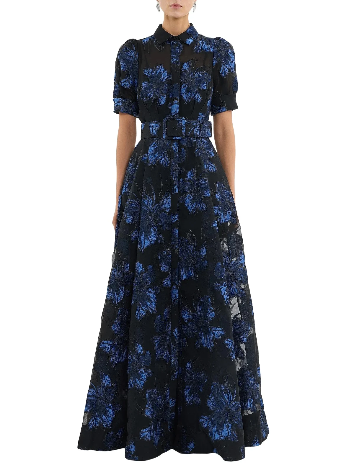 Women's Alexandra Floral Brocade Shirt Gown Women's Alexandra Floral Brocade Shirt Gown
