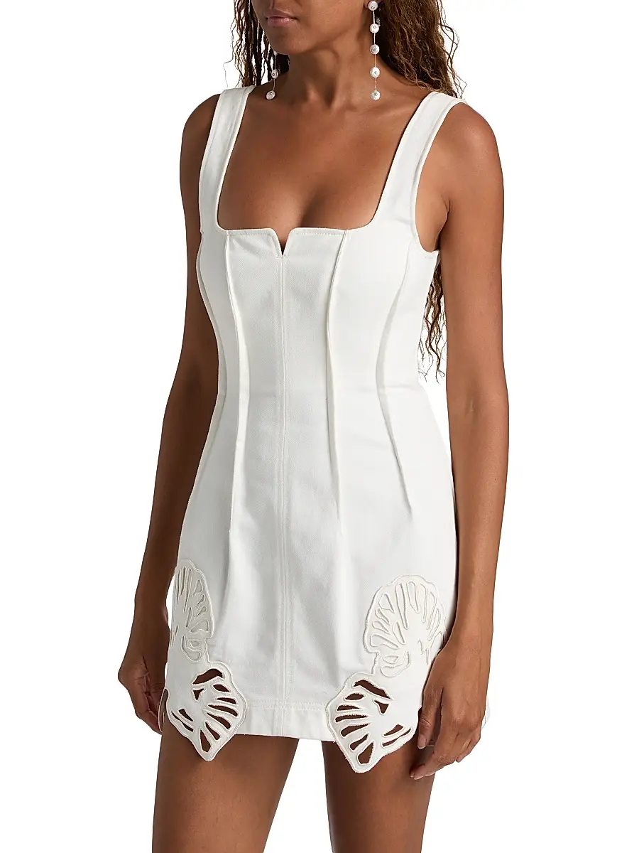 ACLER Women's Leven Embroidered Pleated Cotton Minidress | Thumbnail 4 ACLER Women's Leven Embroidered Pleated Cotton Minidress | Thumbnail 4