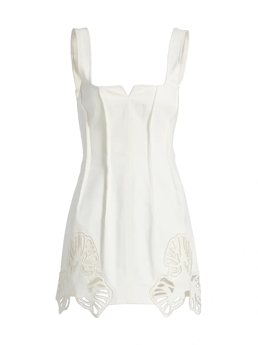 ACLER Women's Leven Embroidered Pleated Cotton Minidress
