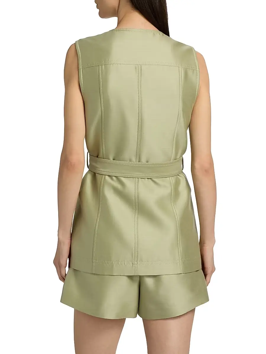 Zimmermann Women's Luna Tie-Waist Wool-Silk Utility Vest | Thumbnail 5 Zimmermann Women's Luna Tie-Waist Wool-Silk Utility Vest | Thumbnail 5