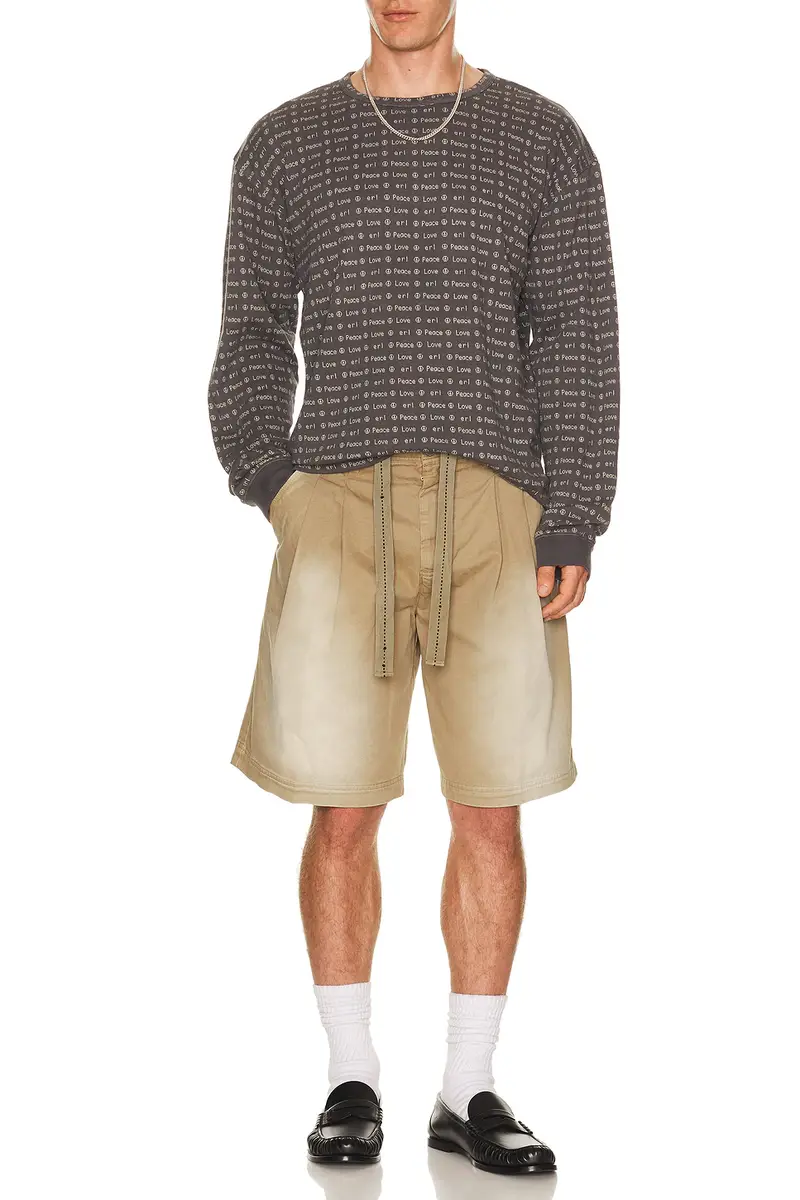 ERL Unisex Pleated Chino Shorts Woven | Thumbnail 3 ERL Unisex Pleated Chino Shorts Woven | Thumbnail 3