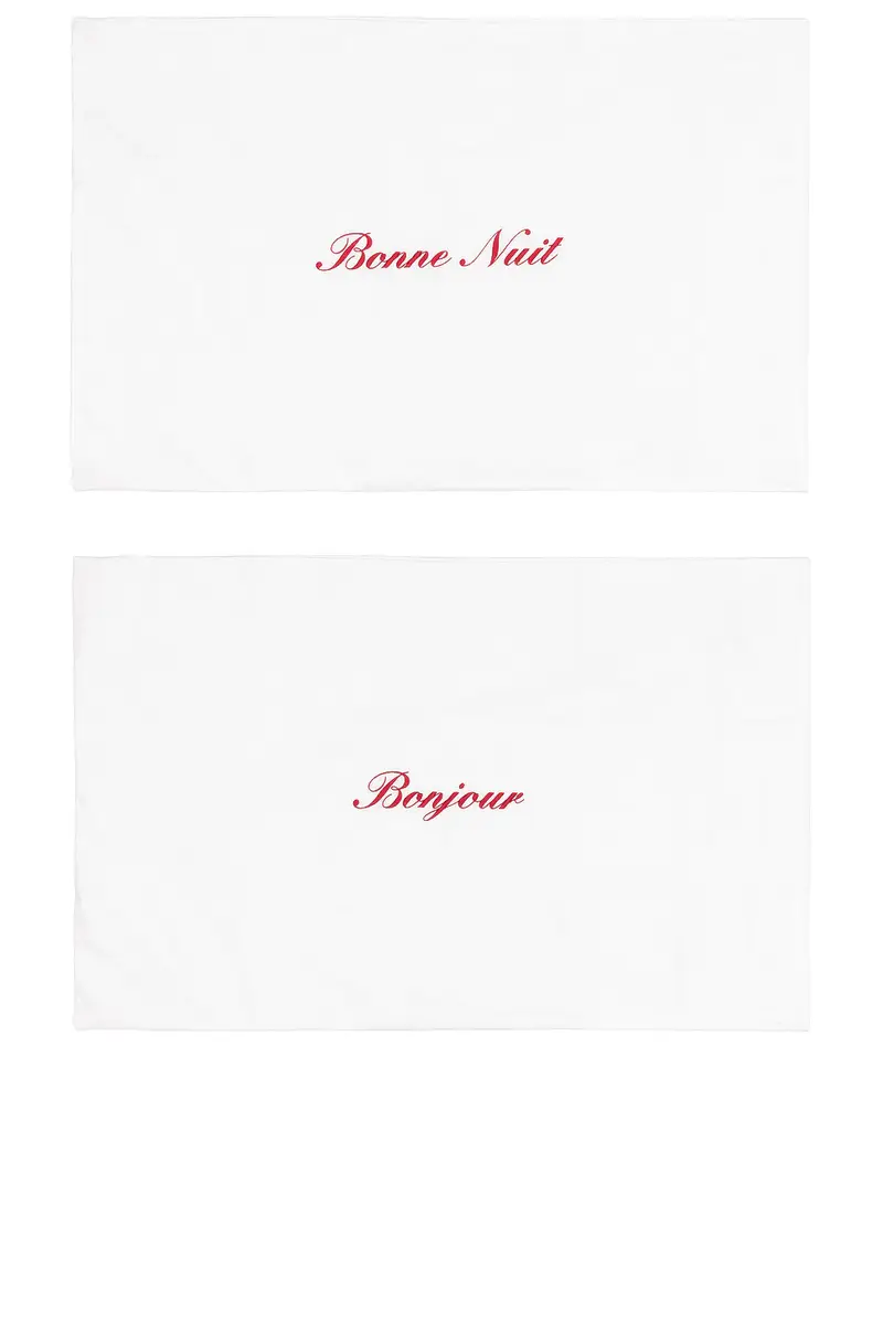 Abbode Bonjour & Bonne Nuit Pillowcase Set | Thumbnail 3