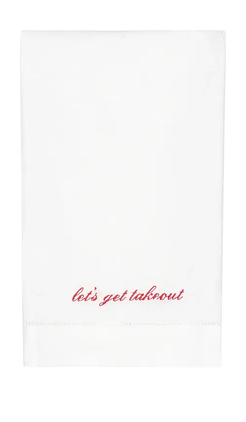 Abbode Let's Get Takeout Tea Towel