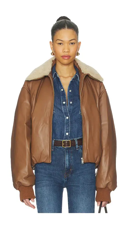 Aexae Leather Bomber Jacket | Thumbnail 2
