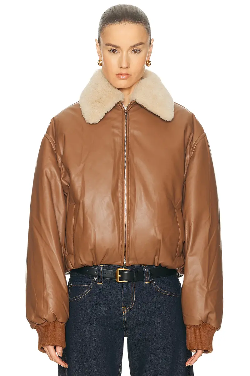 Aexae Leather Bomber Jacket | Thumbnail 3