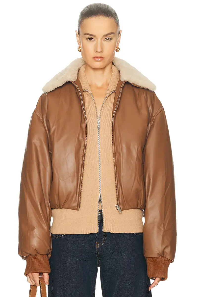 Aexae Leather Bomber Jacket | Thumbnail 4