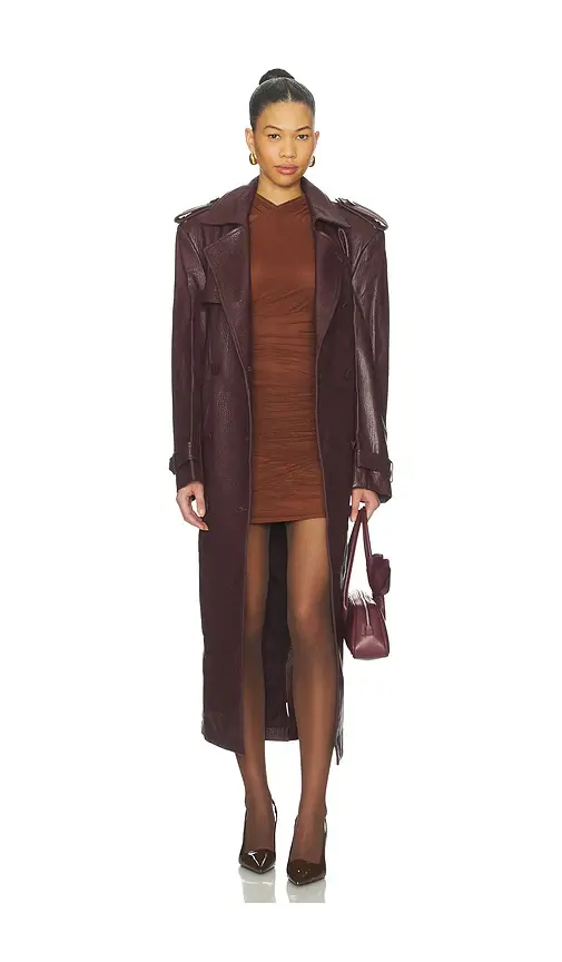 AEXAE x REVOLVE Leather Suede Trench Coat | Image 1 AEXAE x REVOLVE Leather Suede Trench Coat | Image 1