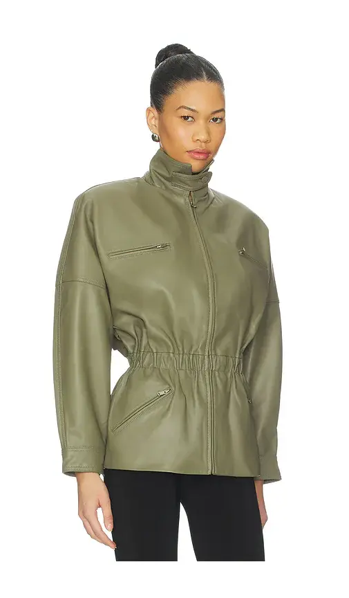 Aexae Leather Cinched Mid Jacket | Thumbnail 2