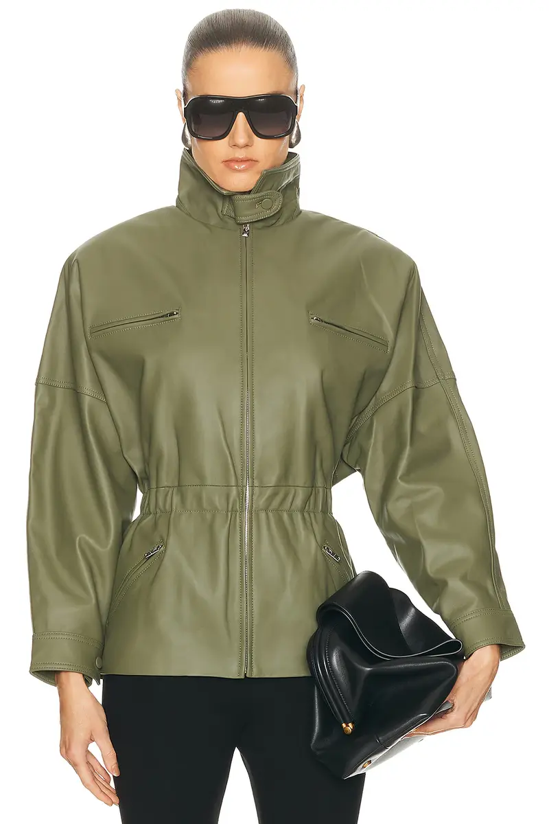 Aexae Leather Cinched Mid Jacket | Thumbnail 3