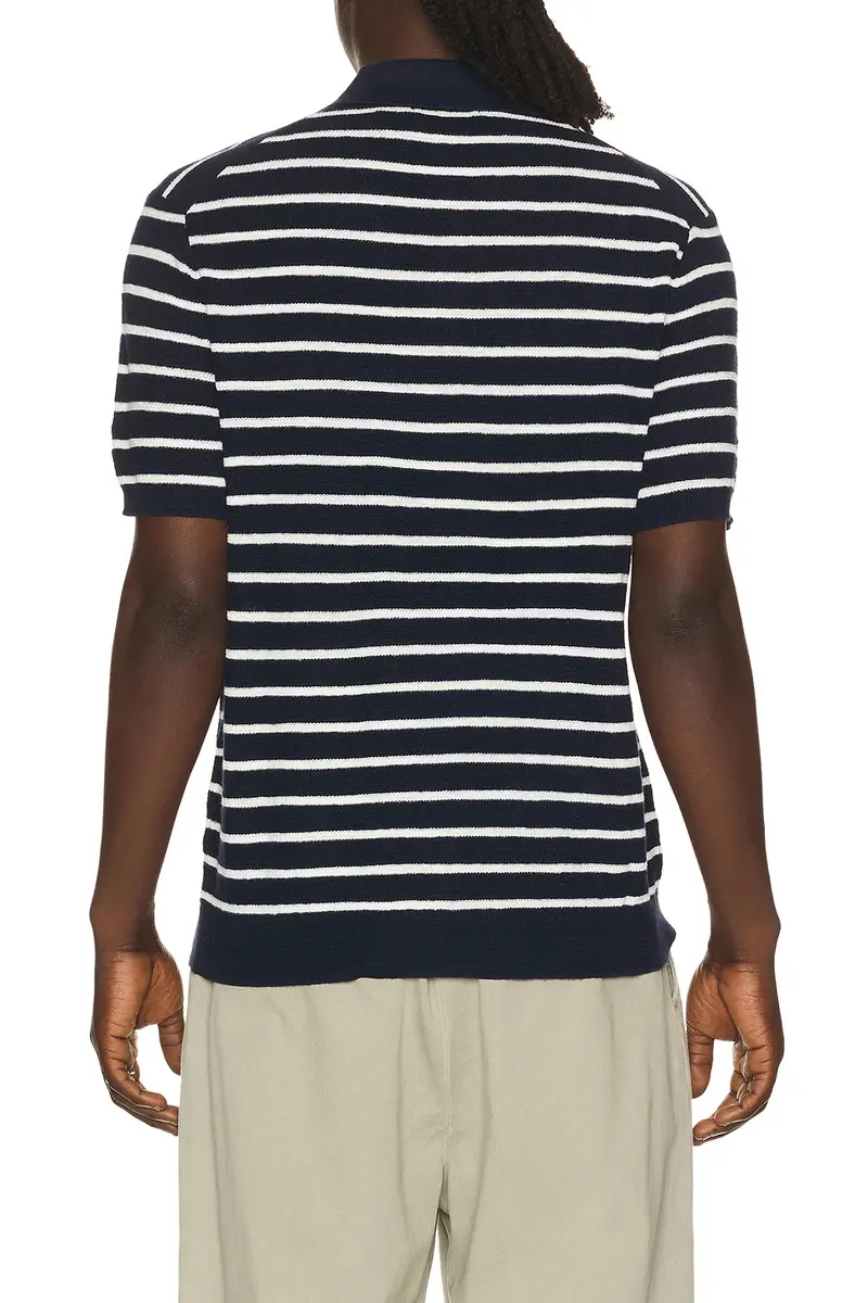 Polo Ralph Lauren Cotton Blend Textured 3 Button Placket Short Sleeve Polo Sweater | Thumbnail 4 Polo Ralph Lauren Cotton Blend Textured 3 Button Placket Short Sleeve Polo Sweater | Thumbnail 4