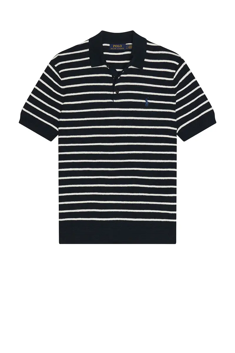 Polo Ralph Lauren Cotton Blend Textured 3 Button Placket Short Sleeve Polo Sweater | Thumbnail 6 Polo Ralph Lauren Cotton Blend Textured 3 Button Placket Short Sleeve Polo Sweater | Thumbnail 6