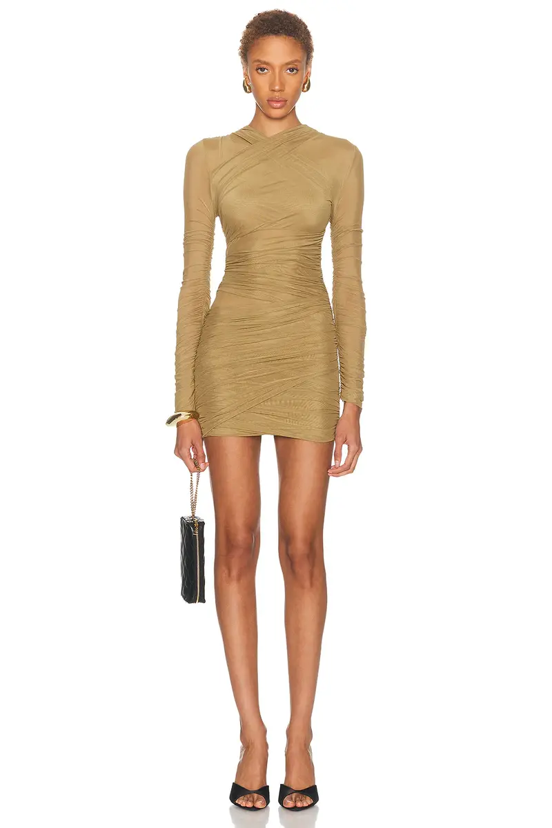 SEROYA Moxey Ruched Mesh Mini Dress | Image 1 SEROYA Moxey Ruched Mesh Mini Dress | Image 1