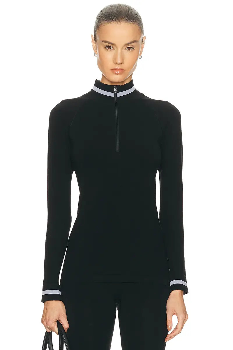 THE UPSIDE Seamless Quarter Zip Base Layer Top | Image 1 THE UPSIDE Seamless Quarter Zip Base Layer Top | Image 1
