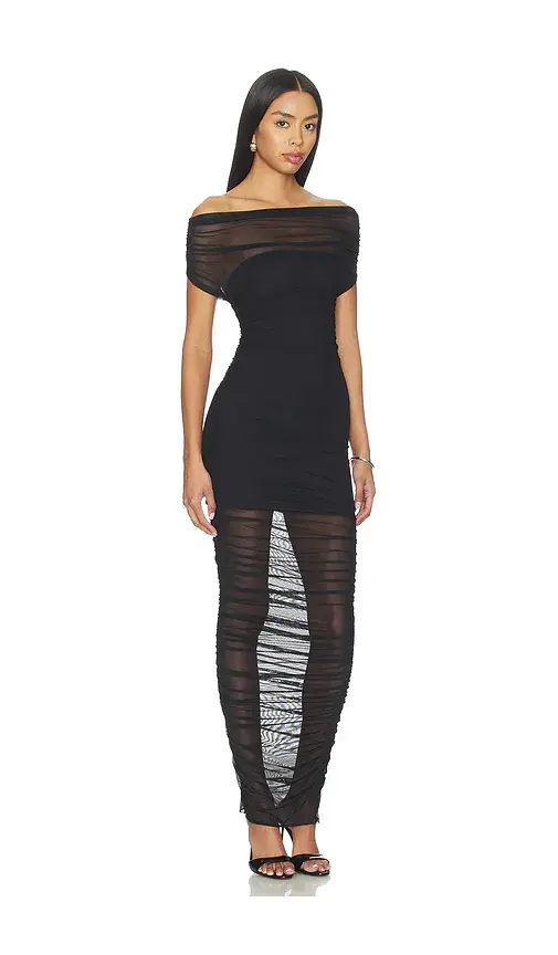 SEROYA Noel Mesh Midi Dress | Thumbnail 2