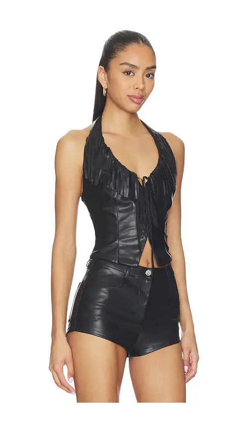 superdown Kay Faux Leather Top | Thumbnail 2