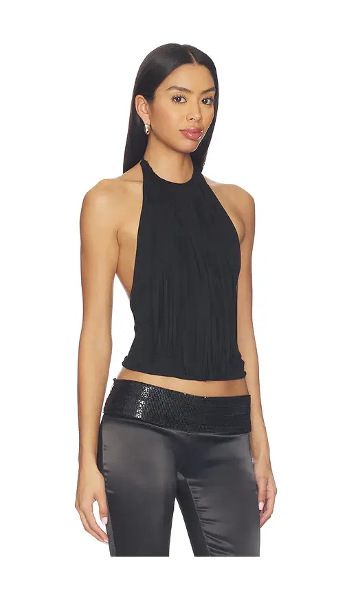 MORE TO COME Leigh Fringe Halter Top | Thumbnail 2