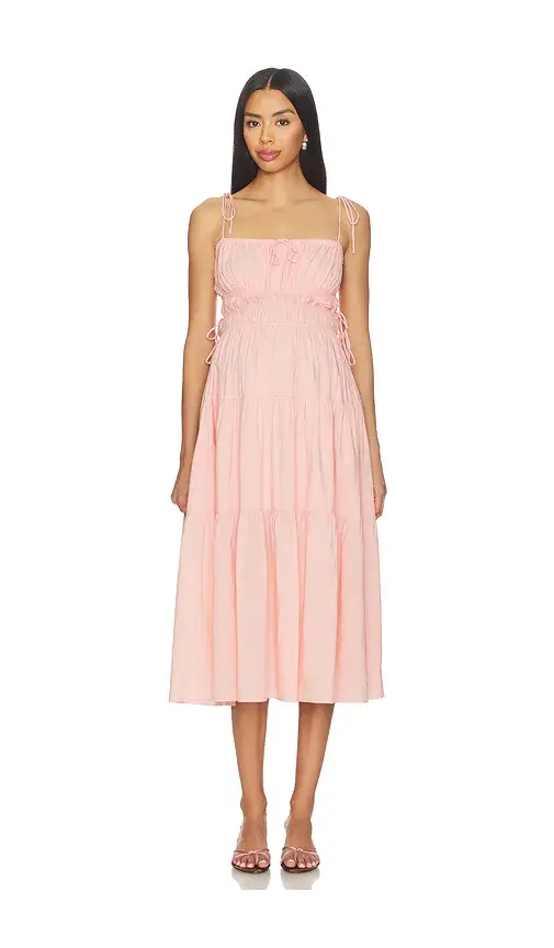BUMPSUIT Shirred Midi Poplin Dress | Thumbnail 2