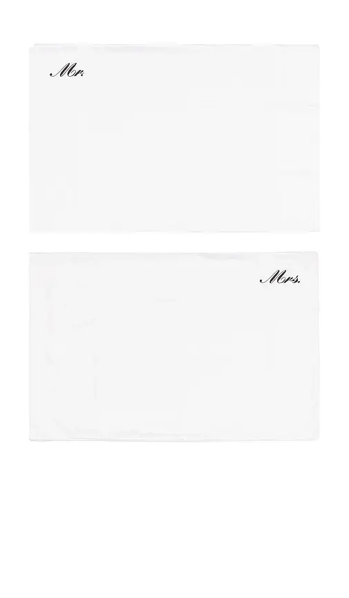 Abbode Mr & Mrs Corner Pillowcase Set