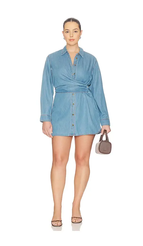 GOOD AMERICAN Denim Wrap Shirt Dress | Thumbnail 2 GOOD AMERICAN Denim Wrap Shirt Dress | Thumbnail 2