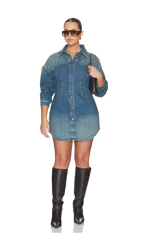 GOOD AMERICAN Shaped Denim Dress | Thumbnail 2 GOOD AMERICAN Shaped Denim Dress | Thumbnail 2
