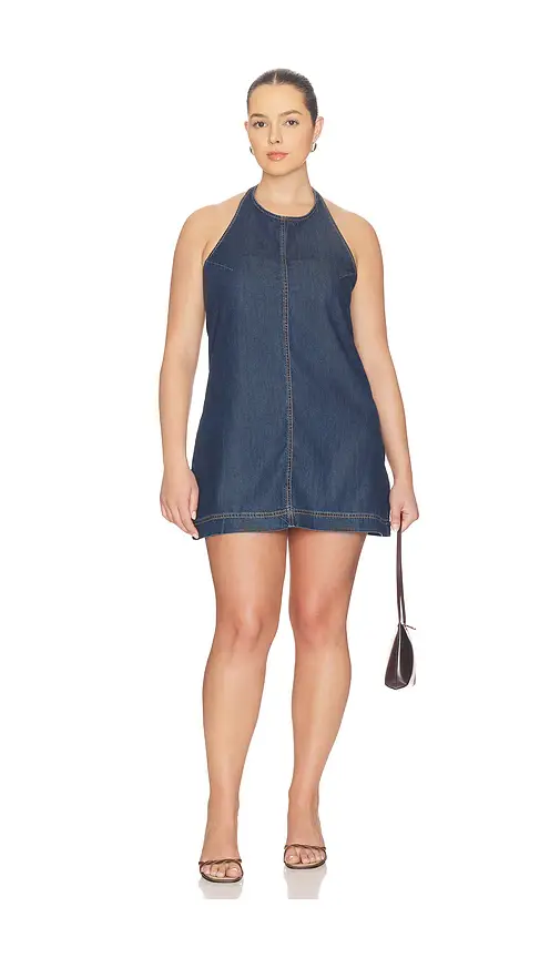 GOOD AMERICAN Denim Halter Shift Dress | Thumbnail 2 GOOD AMERICAN Denim Halter Shift Dress | Thumbnail 2