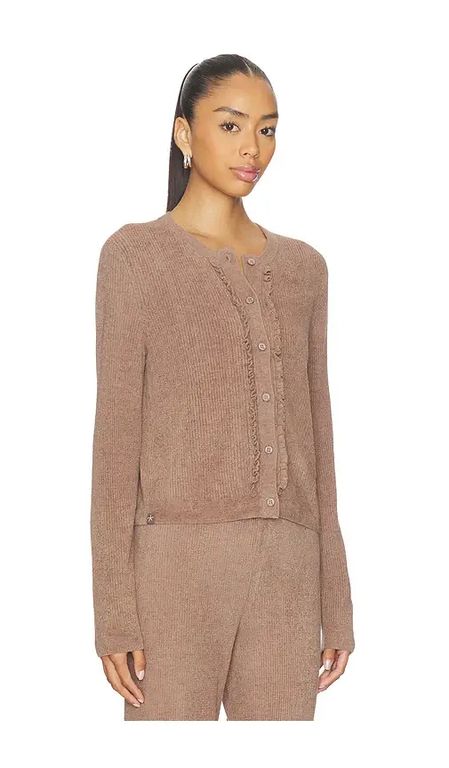Barefoot Dreams CozyChic Ultra Lite Pointelle Rib Ruffle Front Cardigan | Thumbnail 2 Barefoot Dreams CozyChic Ultra Lite Pointelle Rib Ruffle Front Cardigan | Thumbnail 2