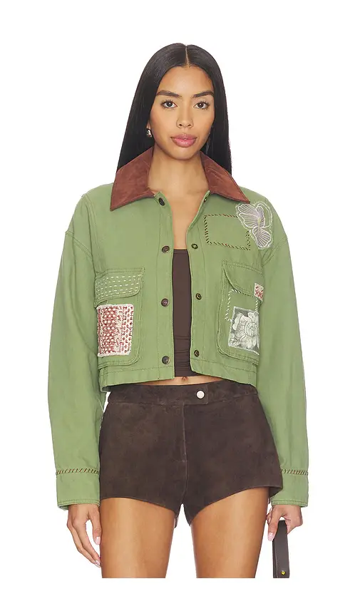 Free People x We The Free Martha Workwear Appliques Jacket | Image 1 Free People x We The Free Martha Workwear Appliques Jacket | Image 1