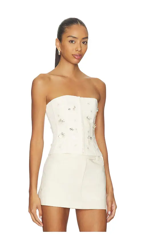 Guizio Embellished Twill Corset Top | Thumbnail 2 Guizio Embellished Twill Corset Top | Thumbnail 2