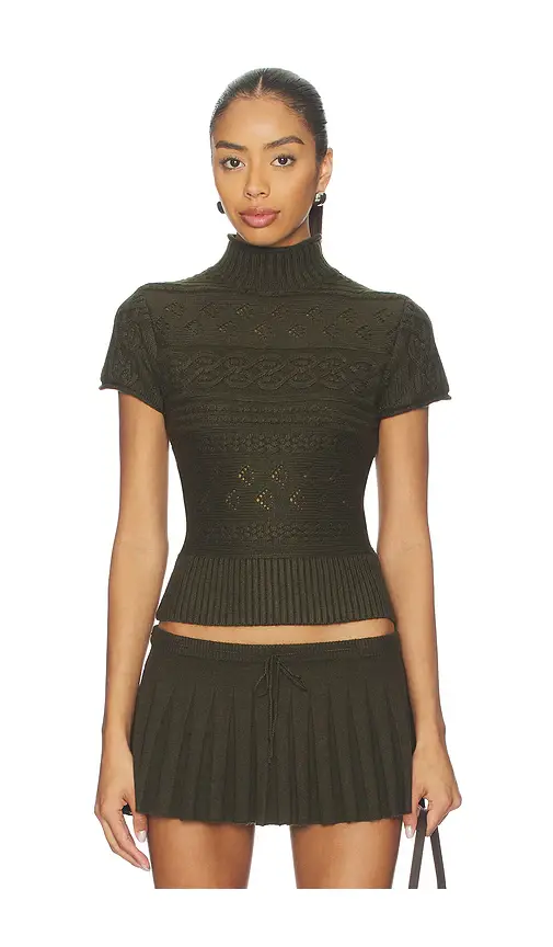 GUIZIO Cable Knit Turtleneck Top | Image 1 GUIZIO Cable Knit Turtleneck Top | Image 1