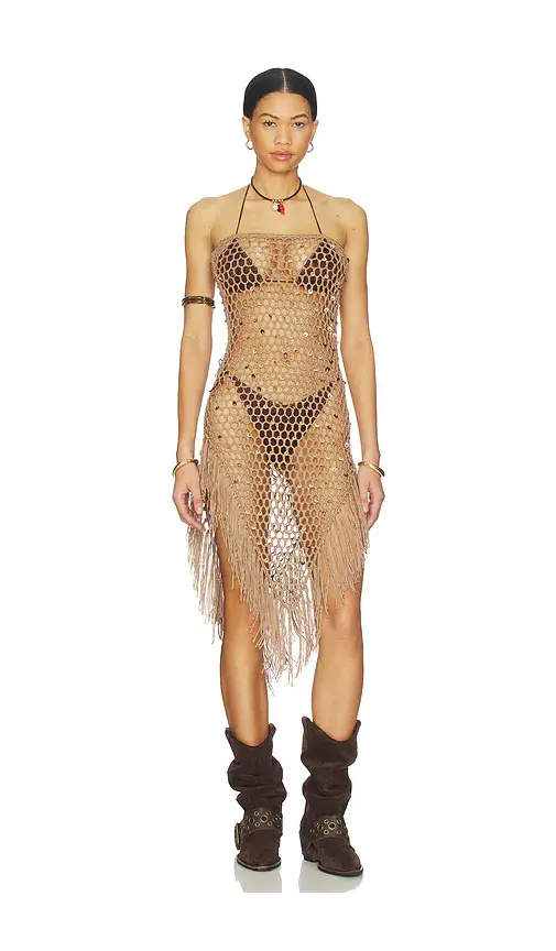 MORE TO COME Rami Fringe Strapless Dress | Image 1 MORE TO COME Rami Fringe Strapless Dress | Image 1