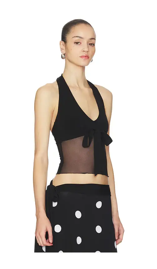 Frankies Bikinis May Mesh Halter Top | Thumbnail 2